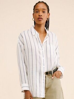 Madewell Sheer Striped Oversized Shirt